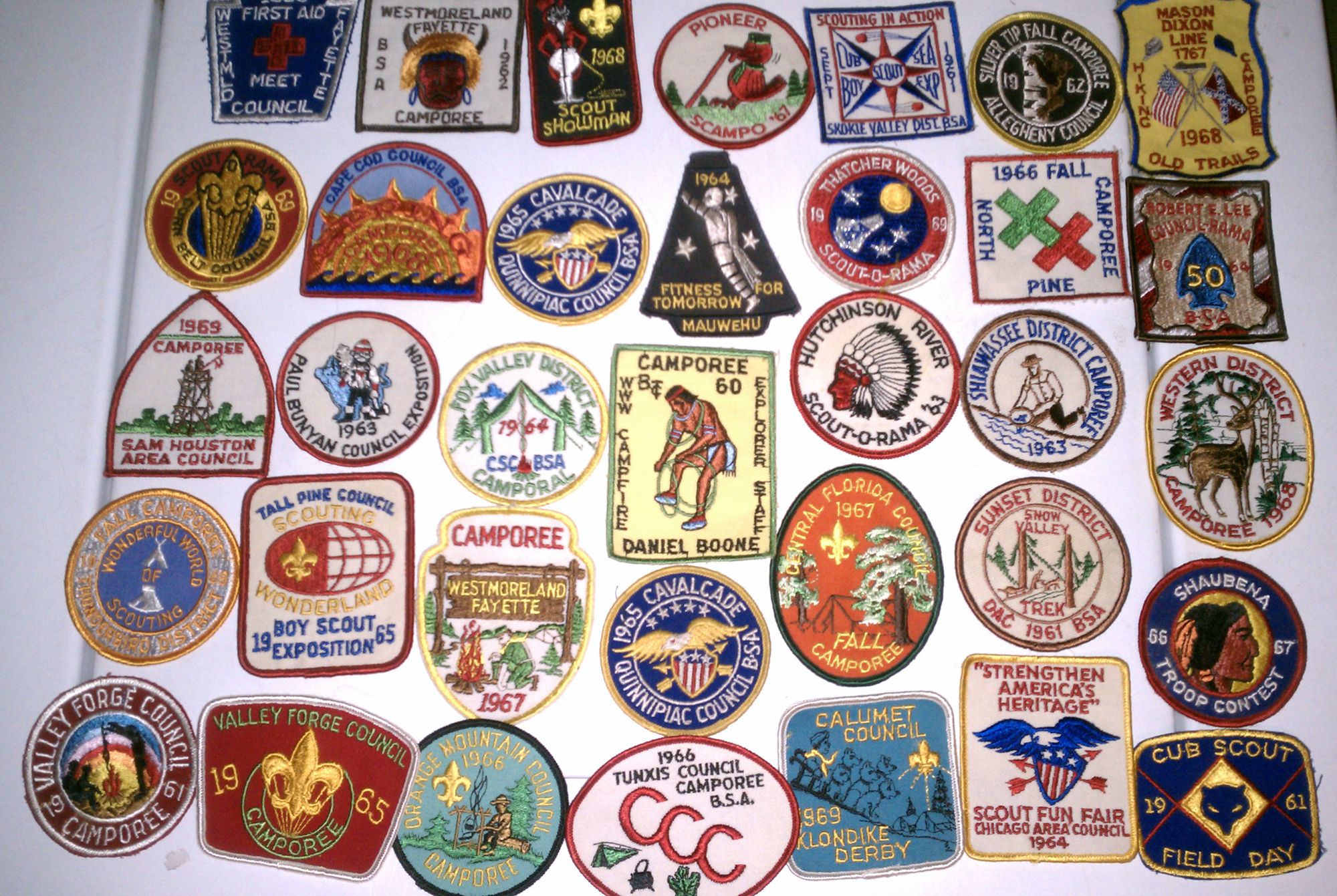 Gold & Red Mylar TWO 2013  SCOUT SUNDAY Participation Patches