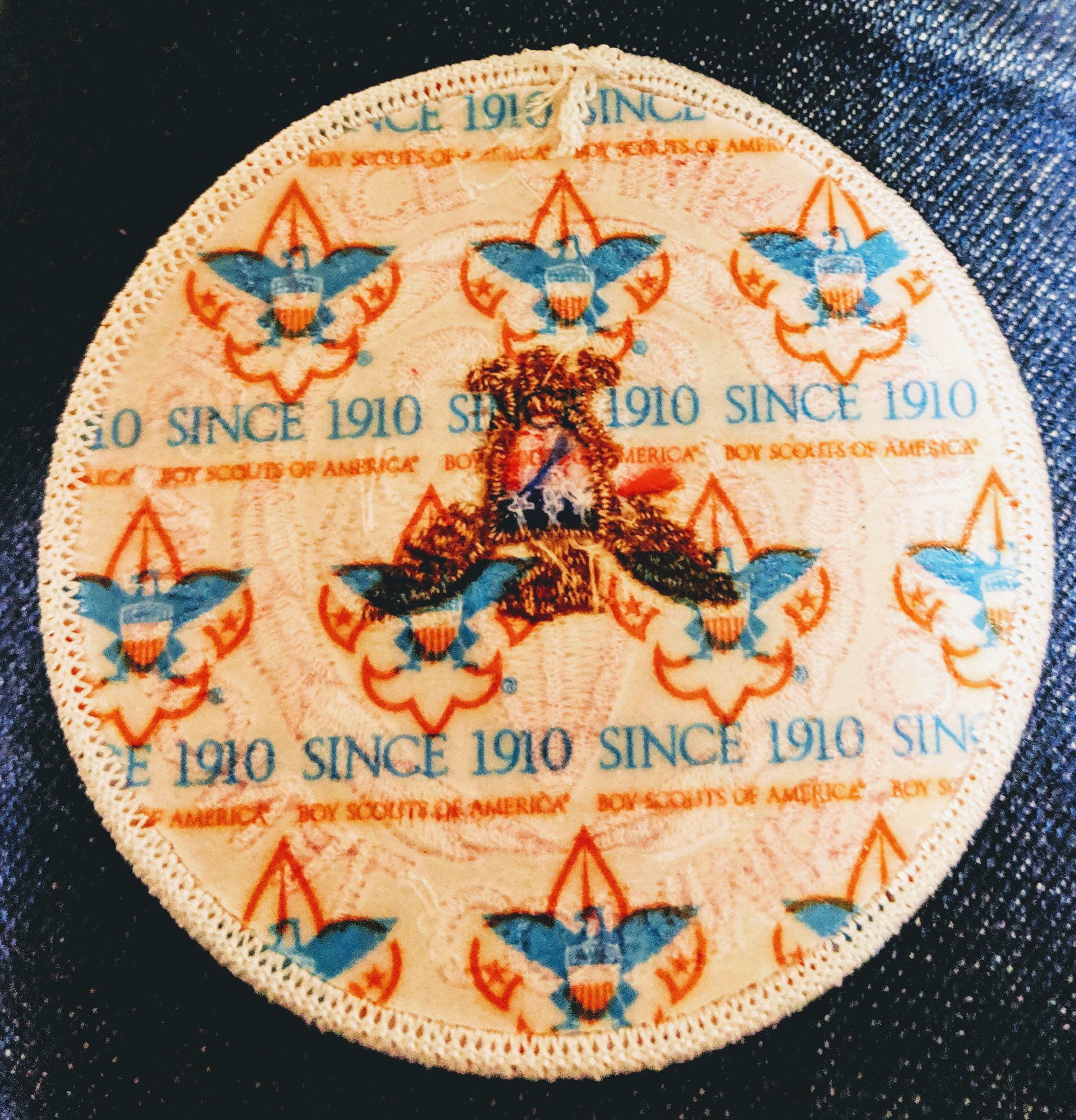 BOY SCOUTS CUBS WEBELOS EXPLORES WORLD CREST RING PATCH  NEW "SINCE 1910 BACK" 